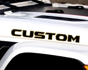 Customizable Hood Lettering Vinyl Decals: JL/JT Car Stickers (Pair)