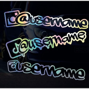 Custom Social Media Vinyl Decal: Username Car Bumper Sticker
