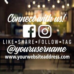window vinyl Decals stickers, website, username, small business storefront marketing sign, barber shop, salon