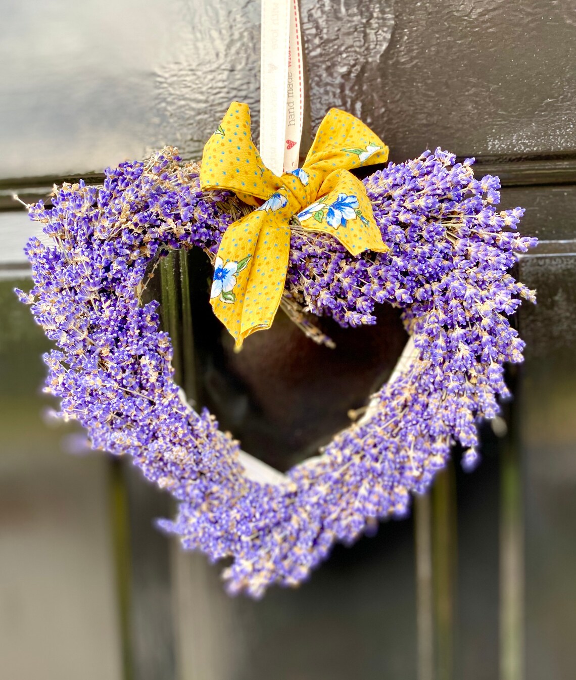 Organic Dried Lavender Heart Wreath Spring Door Wreath All Etsy