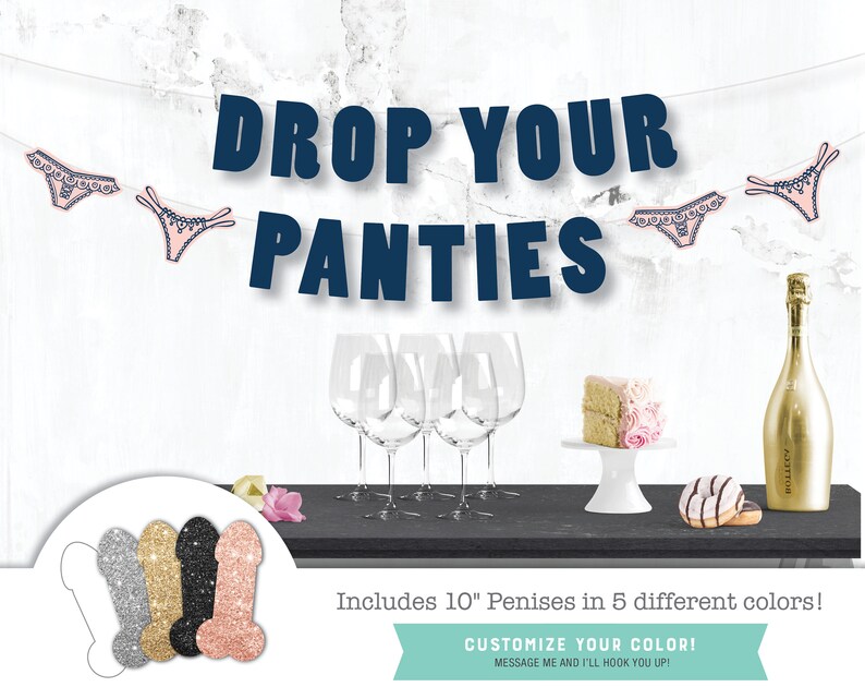 Drop Your Panties Printable Banner Kit // Bachelorette Party - Etsy