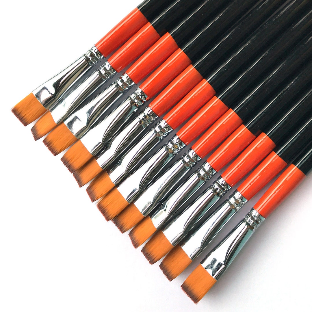 1/2 Inch Flat Bright Paint Brush Pack of 12 Premium Quality Etsy
