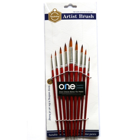 50 Pcs Pack of Synthetic Sable Fine Detail Paint Brushes Set for Miniature,  Scale Model, Art Painting in Acrylic, Oil, Watercolor - Pointed Round