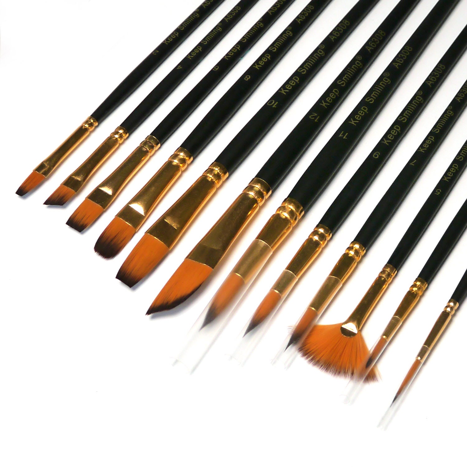 12pcs Flat Paint Brushes 1 Inch Wide, Watercolor Acrylic Paint Brush Bulk  Synthetic Nylon Oil Painting Brushes for Artists Professional Amateurs