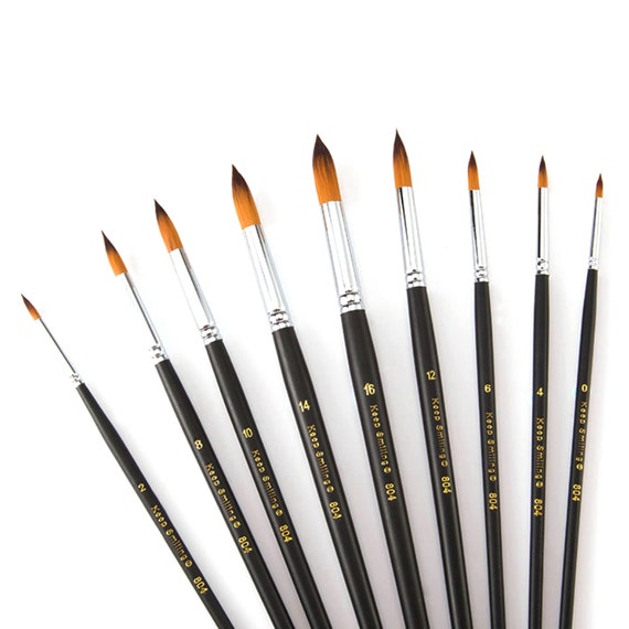 Artist Paint Brushes Set,9 Pcs Professional Filbert Brushes for Acrylic Oil Watercolor Gouache Painting Kits with Long Handle Nylon Hair