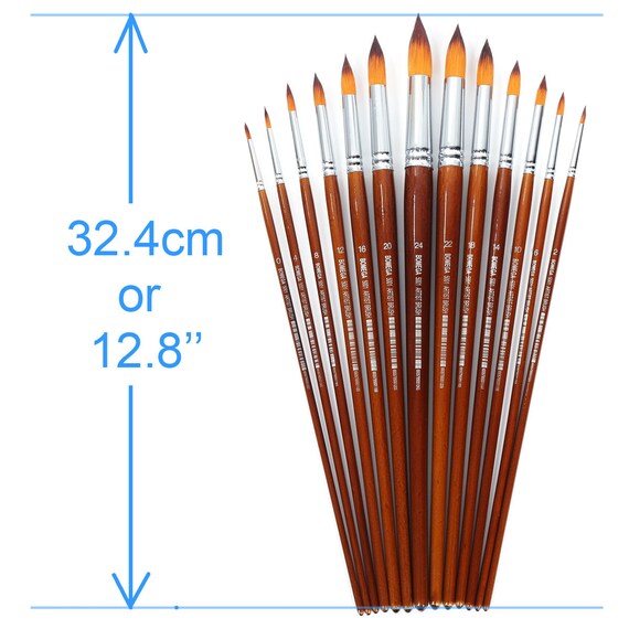 Crafts 4 All Acrylic Paint Brushes - Pack of 12 Professional, Wide and Fine  Tip, Nylon Hair Artist Paintbrushes - Paintbrush Bulk Set for Watercolor,  Canvas, Craft, Detail & Oil Painting