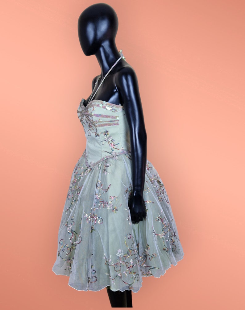 Light Green A-Line Ball Dress With Embroidery