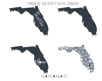 Florida outline | Etsy