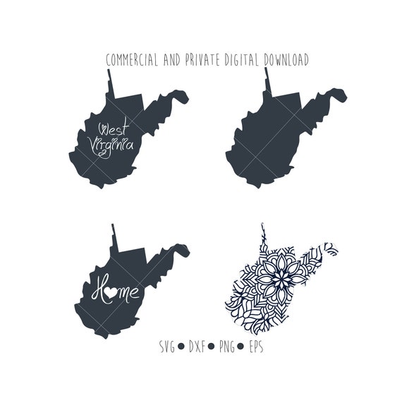 Download West Virginia State Digital Mandala Cut File For Silhouette Etsy