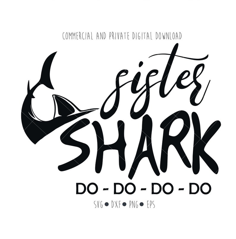Download Sister shark digital file svg Funny sister clipart vector ...