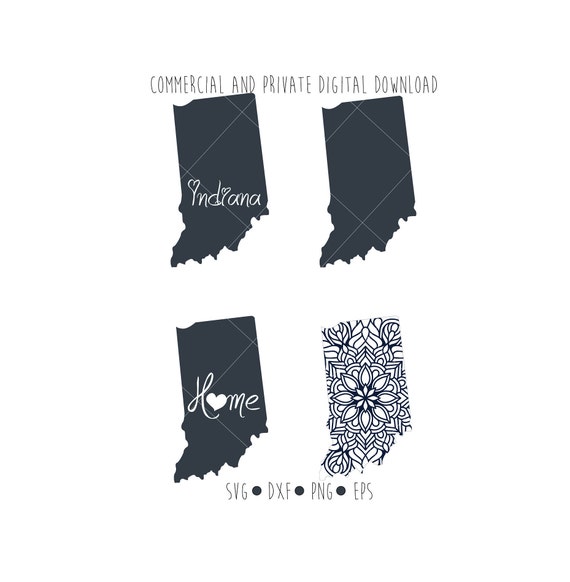 Download Indiana State Digital Files Cut File For Silhouette And Etsy