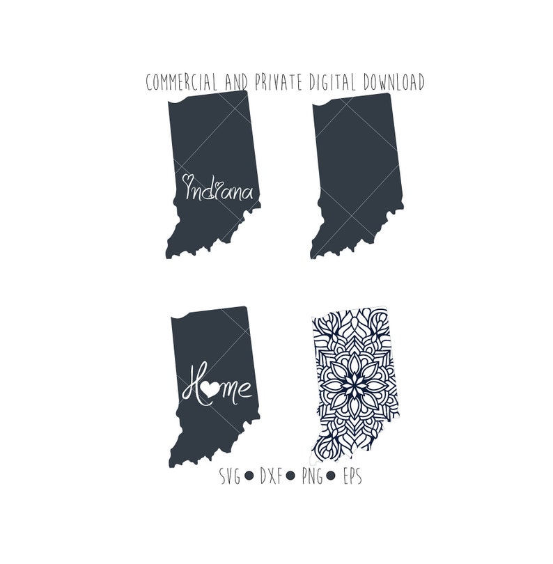 Download Indiana state digital files Cut file for Silhouette and | Etsy