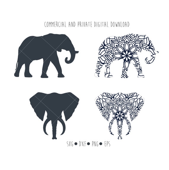 Download Elephant Mandala Digital File Africa Animals Clipart Vector Etsy