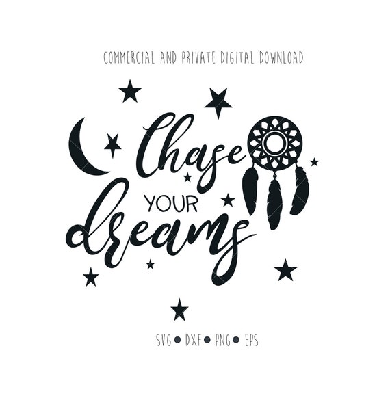 Chase Your Dreams Digital File Magic Sleep Quotes Clipart Etsy