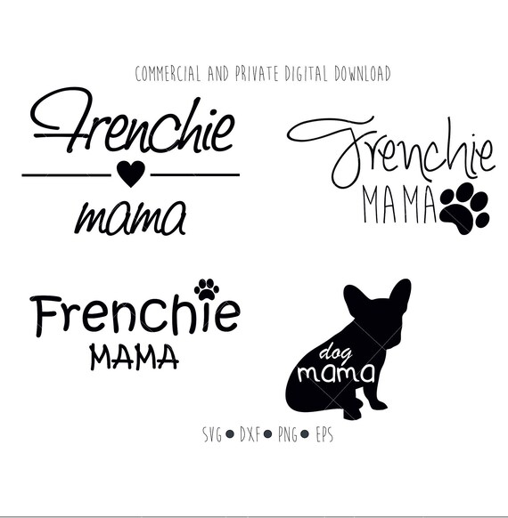 Frenchie Mama Digital File Dog Mama Clipart Vector Outline | Etsy