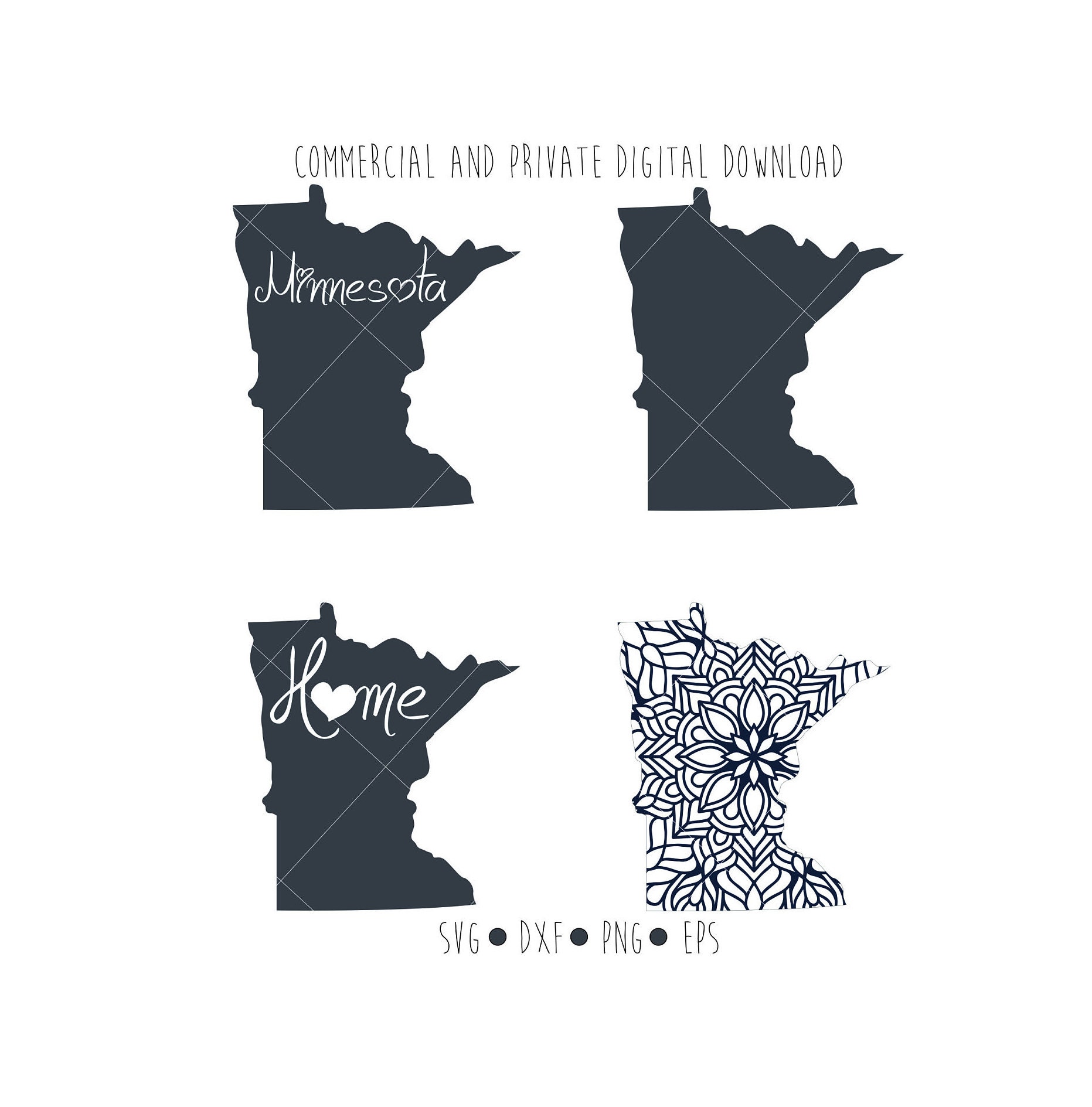Minnesota outline vector clipart Minnesota state digital | Etsy