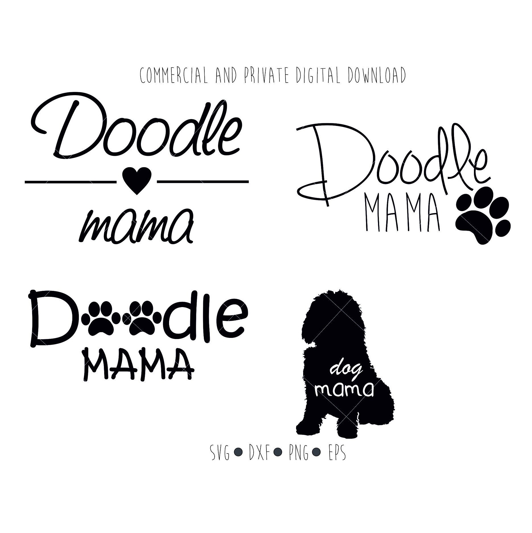 Download Doodle mama digital file Dog mama paw clipart vector | Etsy