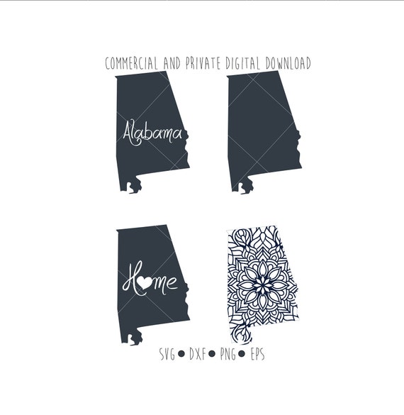 Download Alabama State Digital Mandala Cut File For Silhouette And Etsy