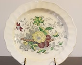 Vintage Cake Plate Chop Plate Serving Plate The Kirkwood Multicolor by Royal Doulton Basket with grapes, plums, yellow flower