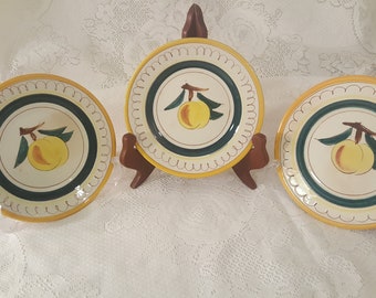 Vintage Stangl Fruit Collection Peach Bread and Butter Plates
