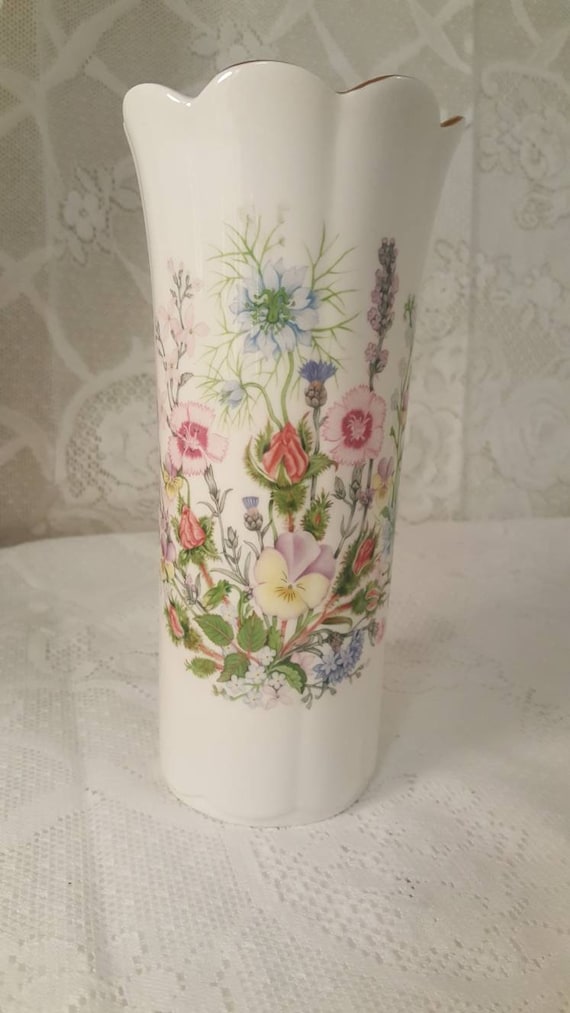 Rare Vase Aynsley Wild Tudor Fine Bone China Floral Vase Etsy