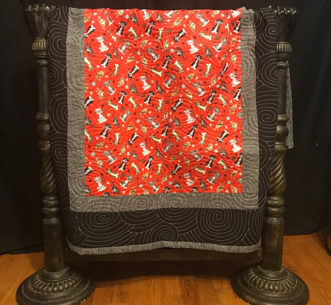 Baby Quilt, Baby Blanket, Cat Quilt, Quilt, Crib Quilt, Tummy Time