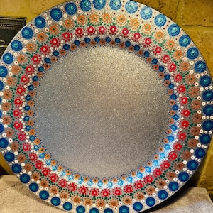 Charger plate, Painted plate charger, Hand painted charger, plate, decorative plate charger, accent plate, table decoration,party decoration