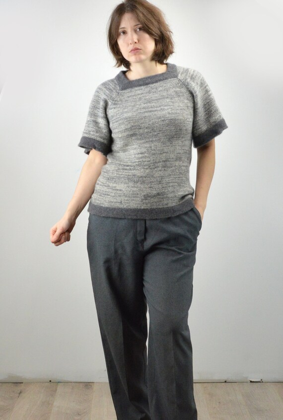 Vintage Gray Pure Cashmere Jumper Sweater Size Sma