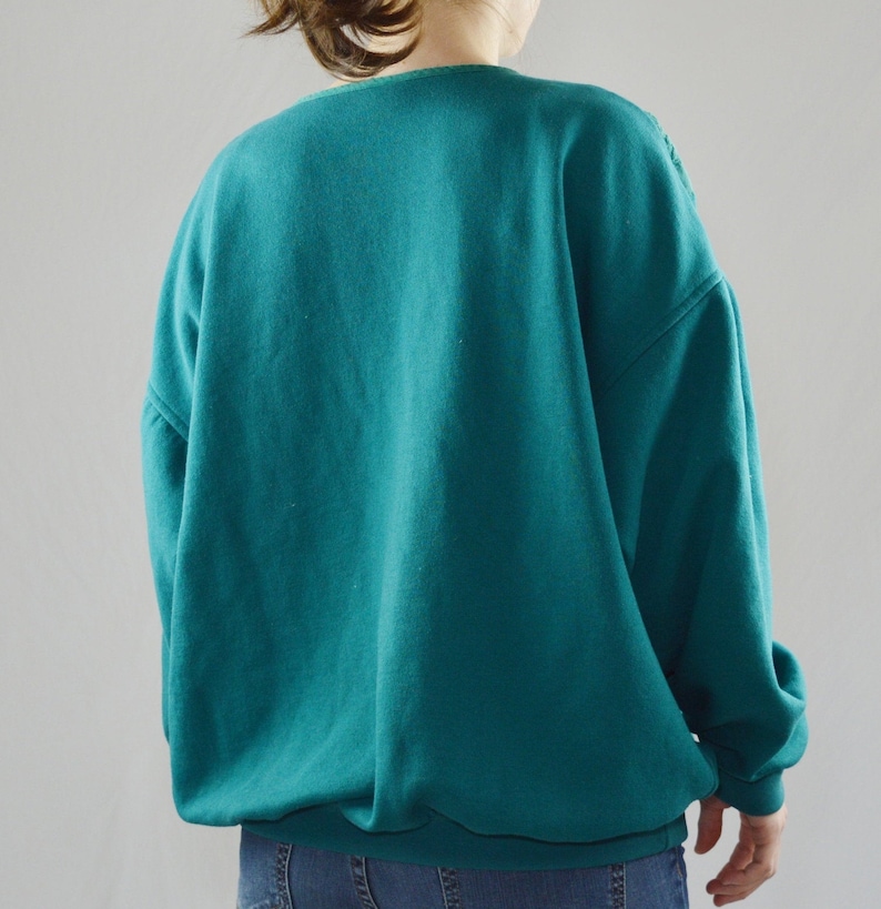 Vintage Green Oversized Cotton Sweater Size XL