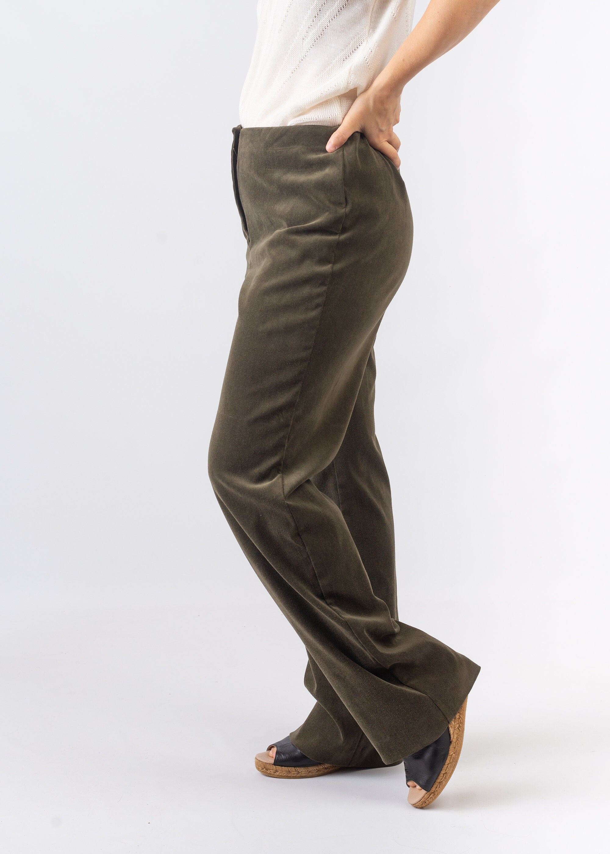 Womens Vintage Olive Green Corduroy Pants Size Medium Etsy