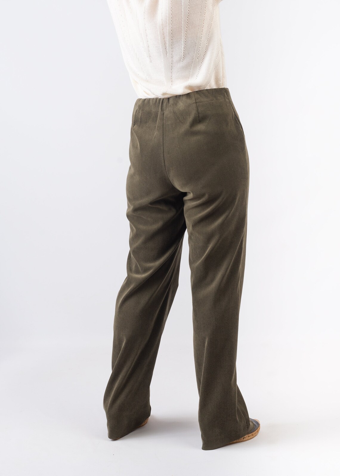 Womens Vintage Olive Green Corduroy Pants Size Medium Etsy