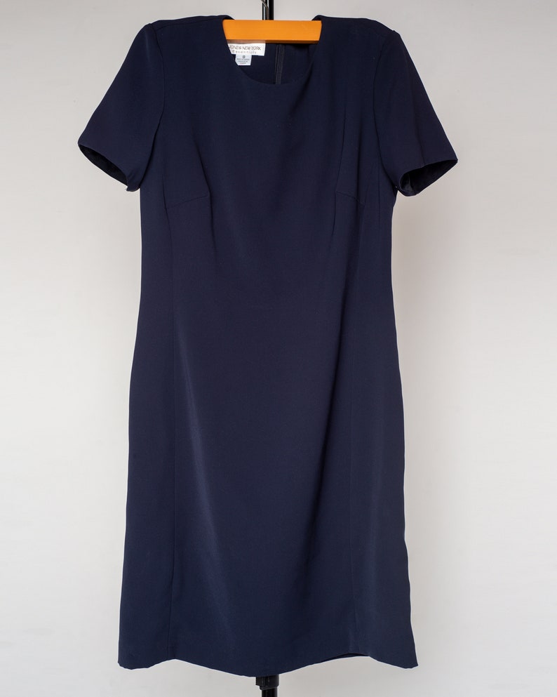 Vintage Navy Blue Sheath Dress Size Small to Medium