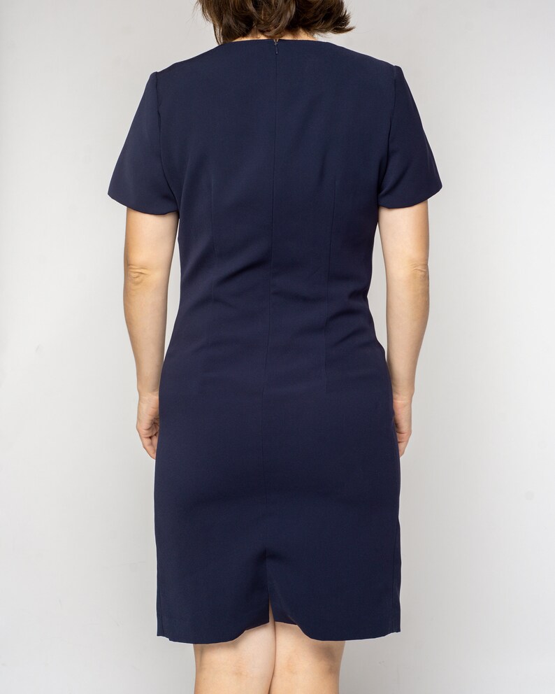 Vintage Navy Blue Sheath Dress Size Small to Medium
