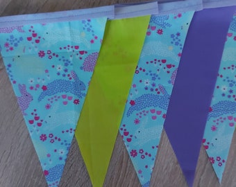 SALE 10ft HANDMADE Fabric Easter Bunnies in Spring Fields  - Single Ply - Spring Colours Sunshine Violet - Lilac Bias Tape