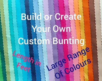 Build / Create Your Own Custom Bunting - Length in Feet - NO GAP - Wedding - Anniversary - Birthday - Christening - New Shop - Garden Party