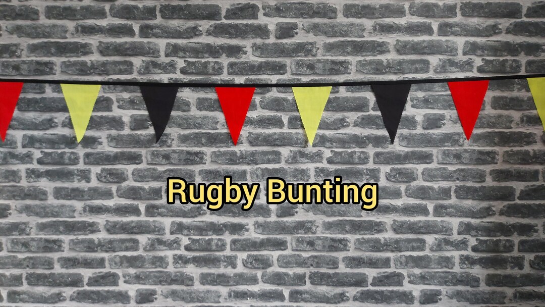 Hand Made Rugby 10ft - 50ft Handmade Rugby Team Colours Fabric - Black, Red & Yellow ...
