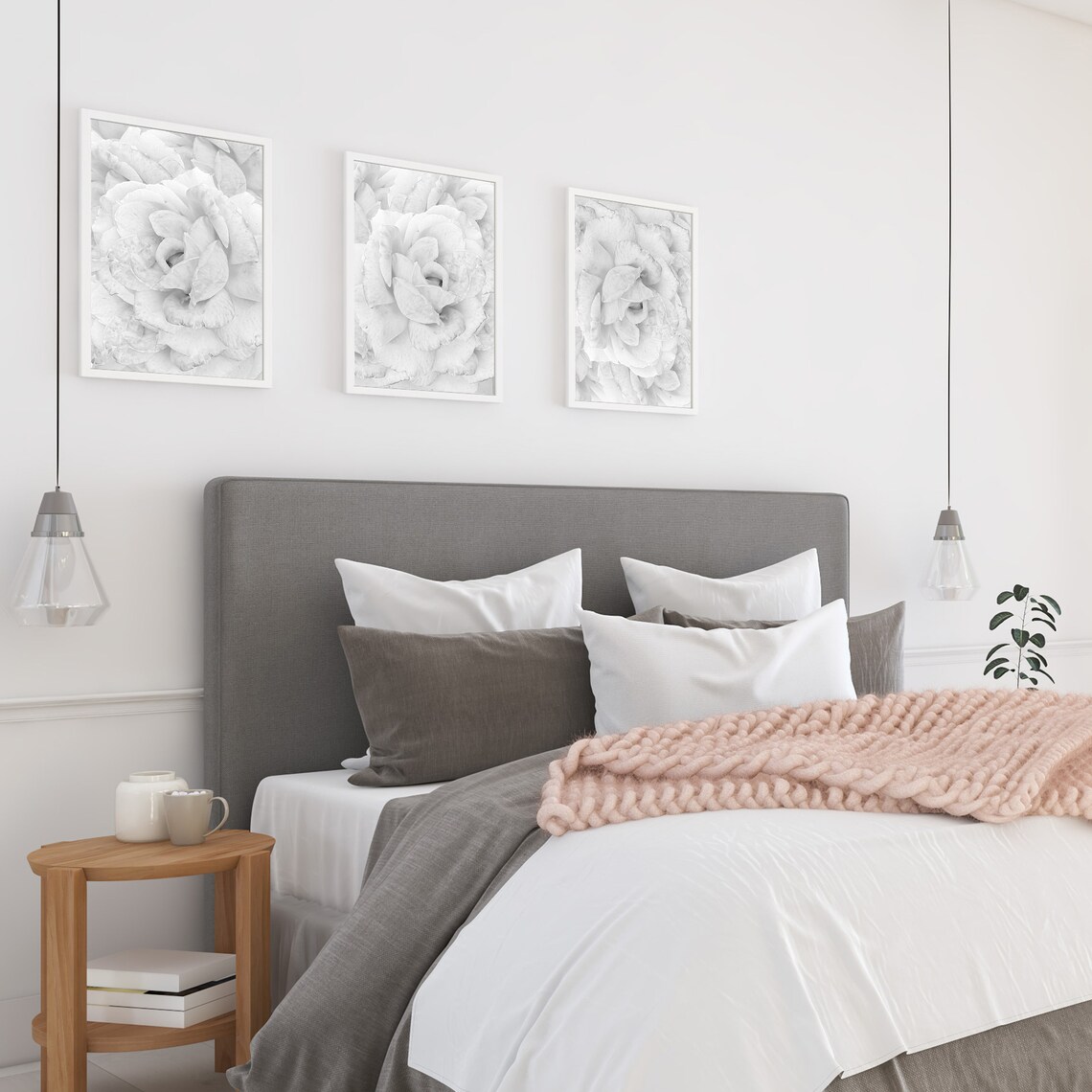 Set of 3 Wall Art Prints Grey and White Prints Set of 3 Home Etsy