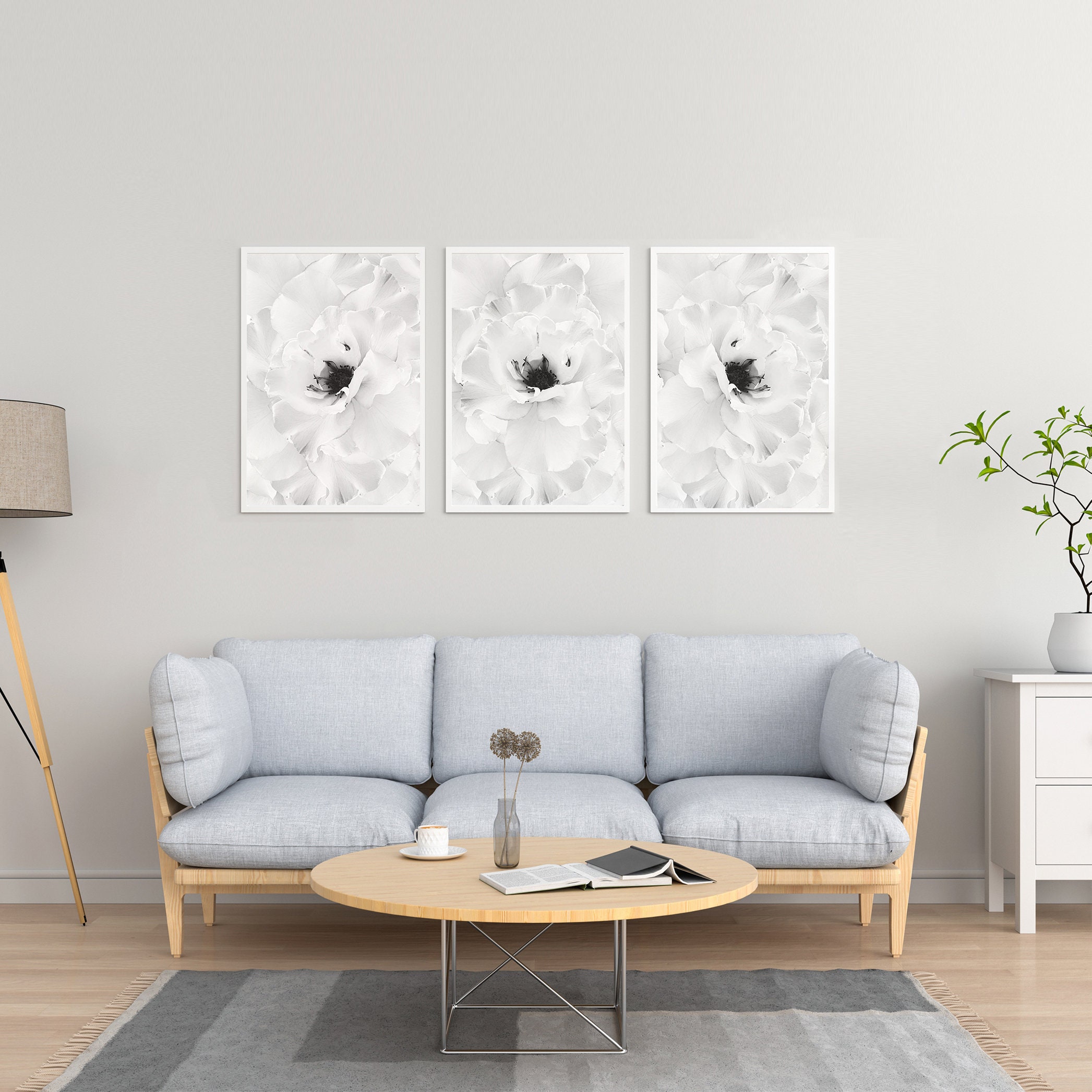 Set of 3 Wall Art Prints Grey Prints White Prints Set of 3 Etsy UK