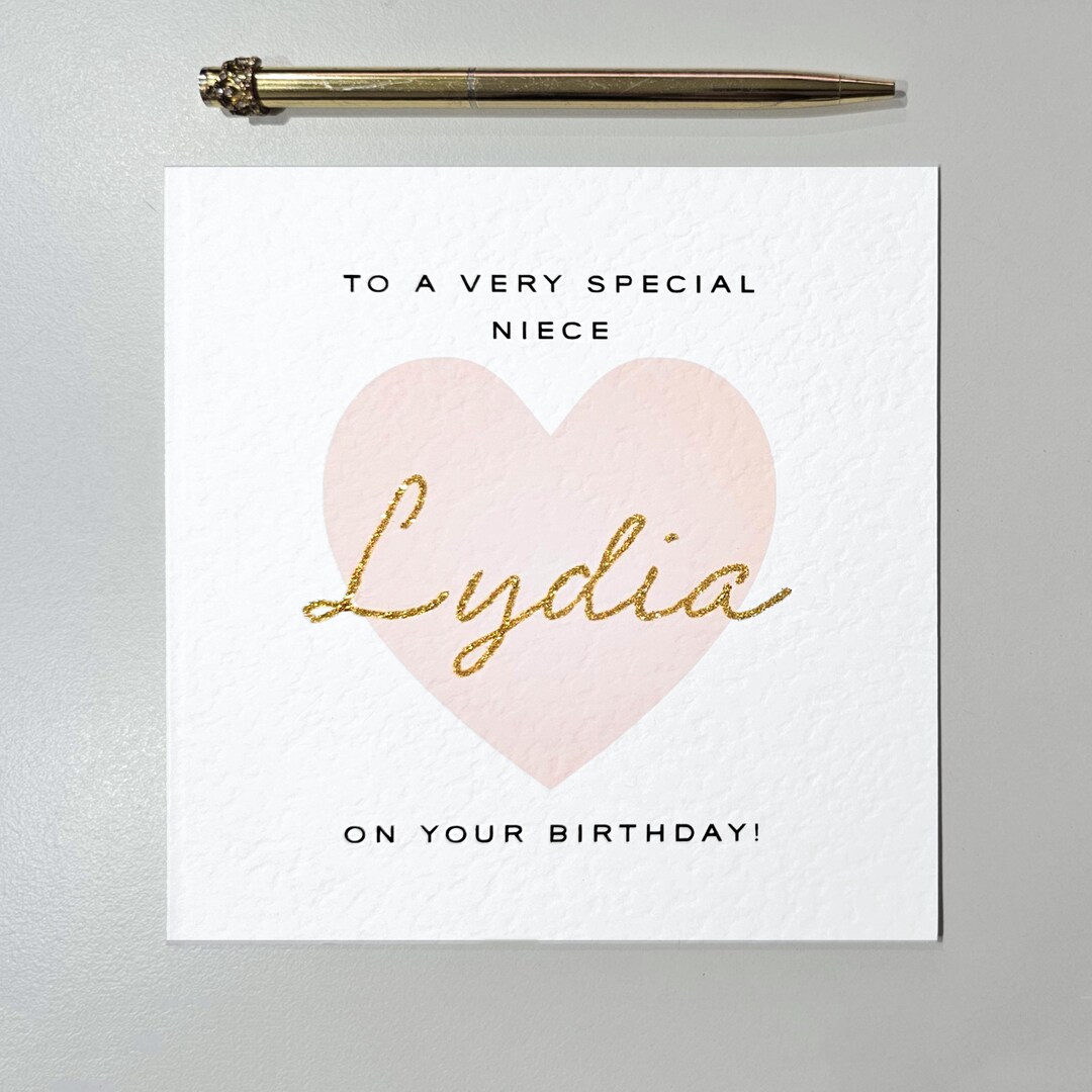 Niece Birthday Card With Wallet Photo Keepsake – 9x6 Inch, Animal Theme, Modern Design