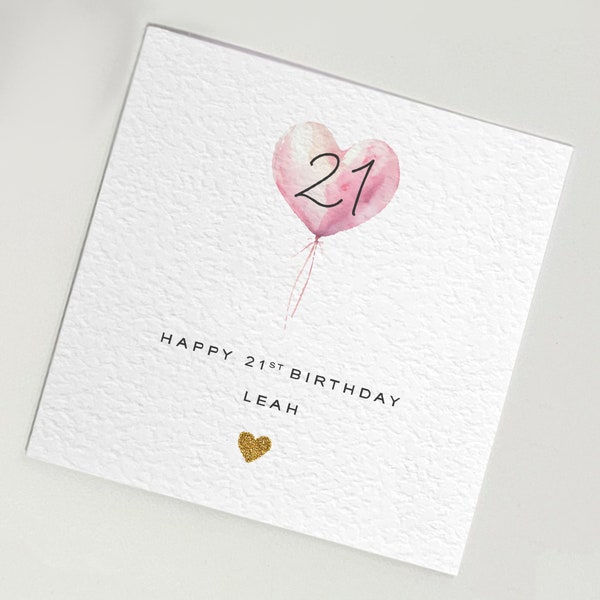 Personalised Name 21st Birthday Card For Daughter •  Special 21st Card For Granddaughter • 21st Card for Niece • Pink 21st Card For Sister