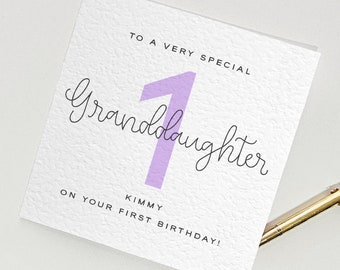 Personalised 1st Birthday Card for Granddaughter • 1st Granddaughter Birthday Card • Handmade Granddaughter Birthday Card • First Birthday