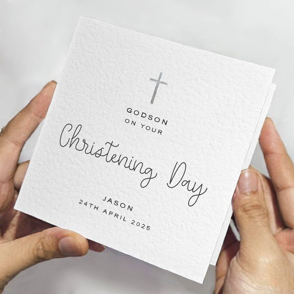 Christening Card For Godson • Personalised Christening Card For Godson • Godson Christening Card • Christening Gift For Godson Baptism