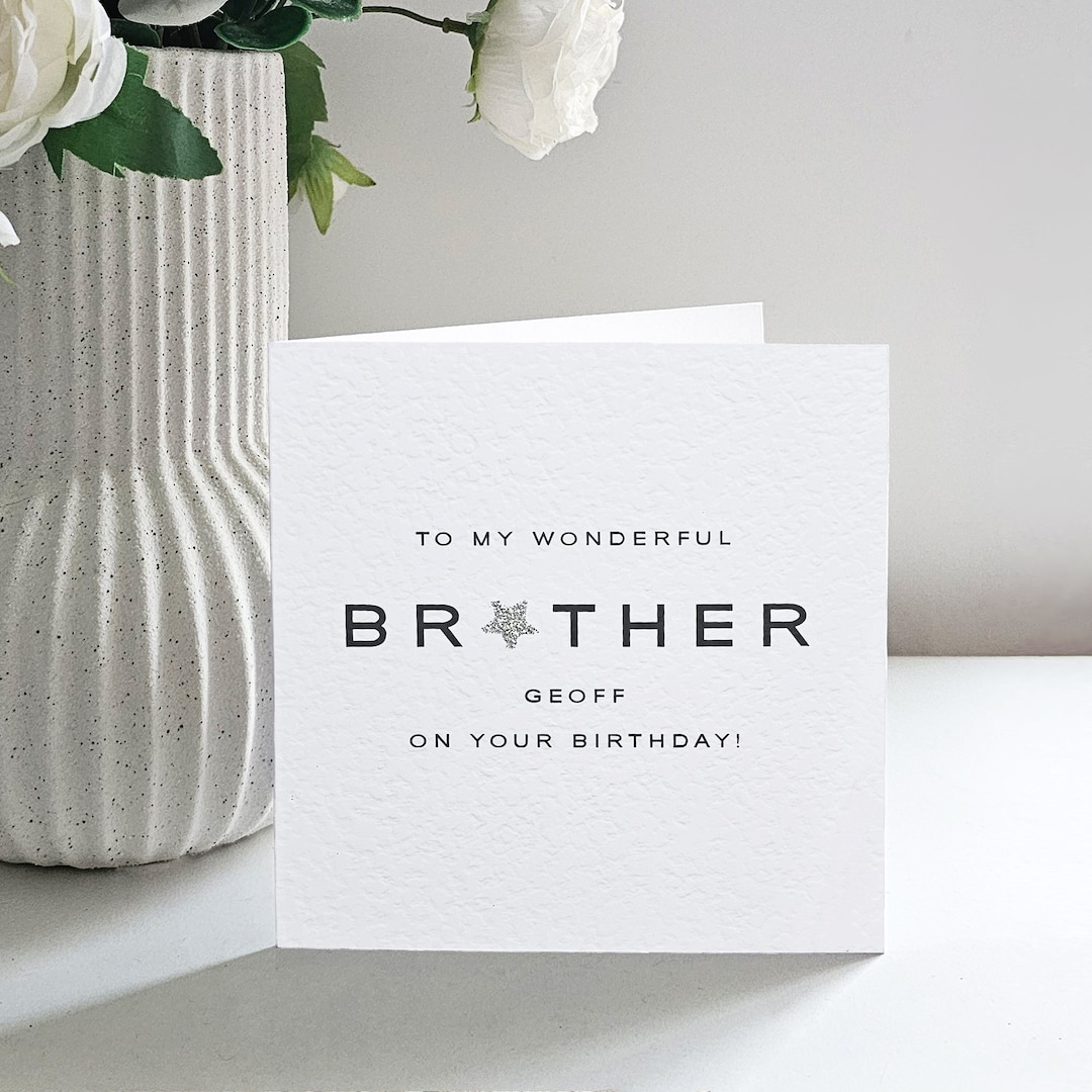 Personalised Brother Birthday Card Birthday Brother Card Card for