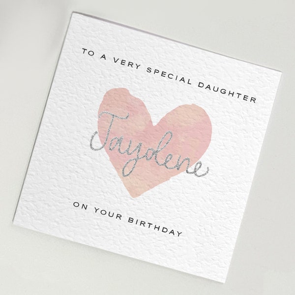 Personalised Name Birthday Card • Sparkly Birthday Card • Special Birthday Card for Daughter • Glitter Birthday Card • Perfect Daughter Card