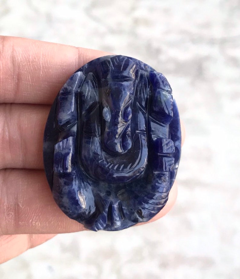 Sodalite carving ganesha