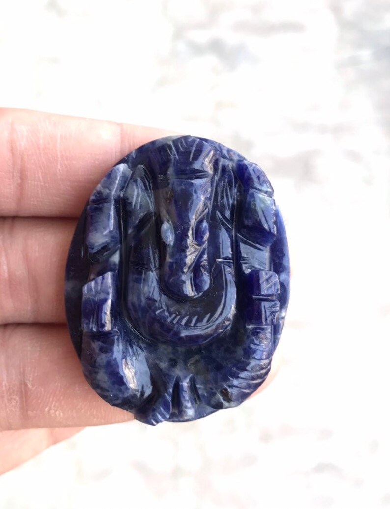 Sodalite carving ganesha