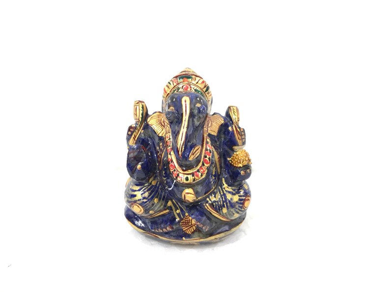 Hand carved Lapis lazuli ganesha