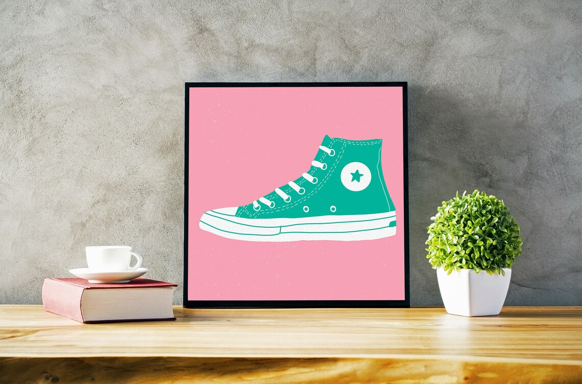 Converse Shoe Wall Print Art Print Wall Decor Print | Etsy