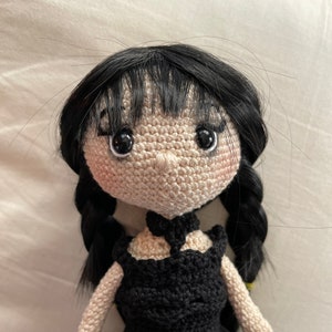 Handmade Wednesday Addams doll (NO mouth)