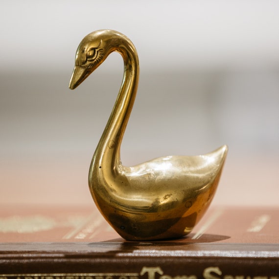 Brass Vintage Swan Figurine Mid Century Bird | Etsy